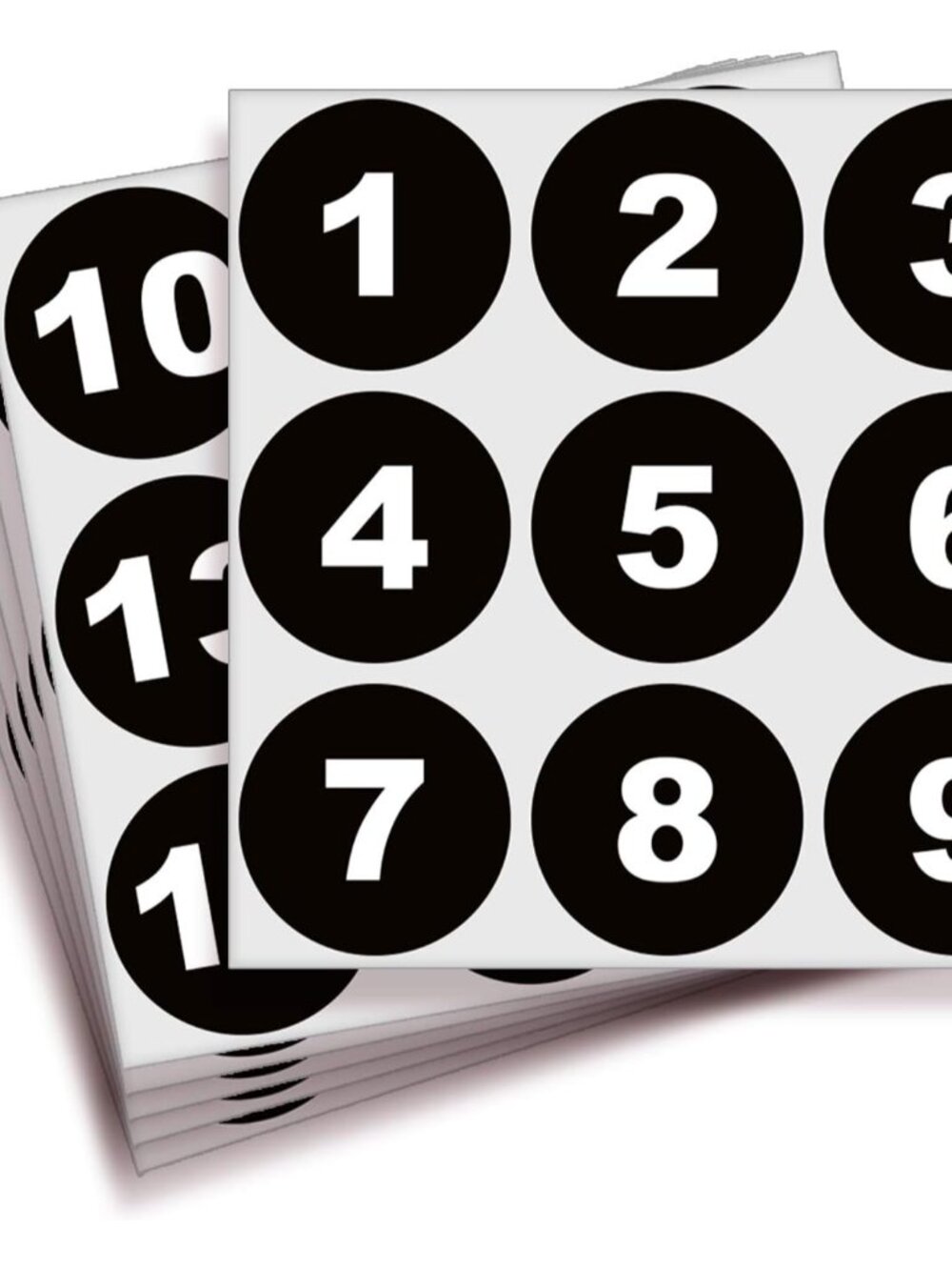 Black Consecutive Number Stickers, 2-inch, 1 to 50, 1 Set